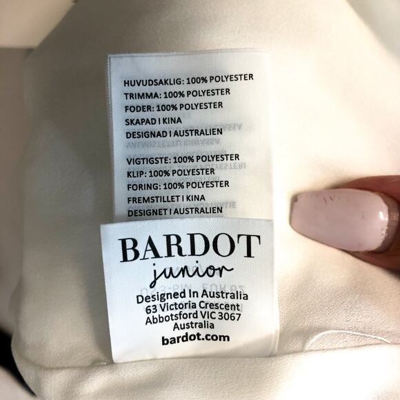 BARDOT Baby Taylor Tiered Dress 3-6 Months White Ivory Ruffled Lace Trim NWT - Picture 8 of 9